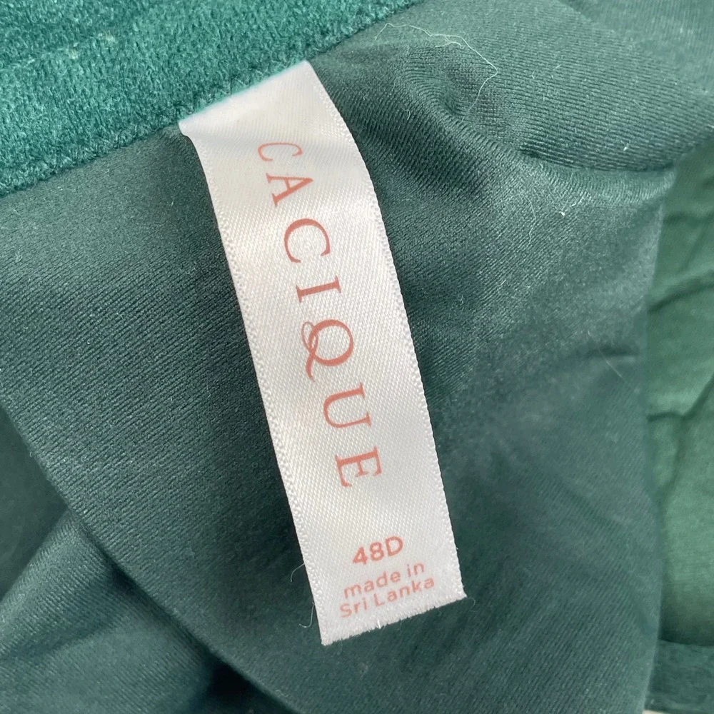 Cacique Lightly Lined Balconette Bra Women 48D‎ Green Underwire Smoothing Wings